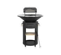 Barbecue plancha brasero avec four à pizza ""César premium""- Ø 81 cm - Noir