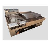 Barbecue Plancha Electrique - LE BARBECUE GAULOIS - 4400W - Friteuse Professionnelle - Inox - 40x35cm