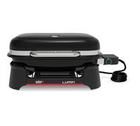 Barbecue + plancha - Électrique - Weber - Lumin - 2,2kW - Acier émaillé - Espace de cuisson 33 x 49 cm - Thermomètre intégré - Noir