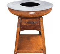 Barbecue Plateau de feu en acier Zelos Hauteur 80 cm Diamètre 82 cm