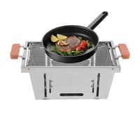 Barbecue pliable, 4 positions réglables en hauteur - Brûleur très résistant, pour camping, extérieur, pique-nique, barbecue, terrasse, jardin, randonnée, aventure et balcon