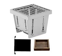 Barbecue pliable au charbon de bois : acier compact, mini cuisine de table de camping avec régulation de l'air, porte de chargement de carburant pour la cour, la randonnée, le pique-nique, la plage,