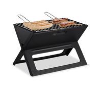 Relaxdays Barbecue pliable, de camping, pique nique, de parc, grosse surface