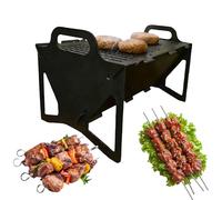 Barbecue Pliable Slot Grill, Facile à Ranger, en Acier, sans Installation Nécessaire, Barbecue Portable Pliable en Acier Inoxydable Slot Grill, pour Le Camping, Les Pique-niques, Les Camping-Cars, La