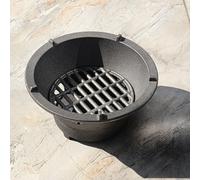 Barbecue portable à charbon de bois en argile, Barbecue au charbon de bois en fonte avec poignée et plaque de cuisson for hot pot, pique-nique en plein air, argent, plusieurs tailles(Medium)