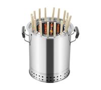 Barbecue portable à charbon de bois sans fumée petit format, en acier inoxydable for barbecue kebab rôtissoire for voyage camping cuisine en plein air(Small)