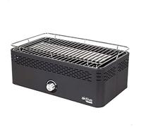 AKTIVE 63004 - Barbecue à Charbon Portable Rectangulaire Noir, sans Fumée, Rechargeable, Anti-Goutte, Dimensions 45 X 28 X 19 cm, Sac de Transport Inclus, Barbecue de Terrasse, Balcon