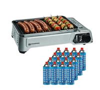 Barbecue portable à gaz de table 1.9 KW grille anti adhesive + 16 cartouches