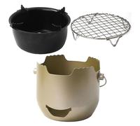 Barbecue portable au charbon de bois, barbecue portable avec grille et poignée, accessoires de barbecue en acier pour camping, jardin, voyage, cuisine