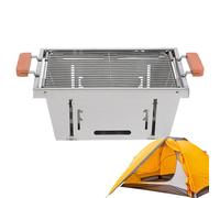Barbecue portable - Brûleur à charbon réglable en hauteur sur 4 positions - de cuisson résistante à la chaleur - Pour camping, extérieur, pique-nique, barbecue, terrasse, jardin, randonnée