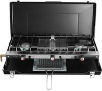 Barbecue portable, Conception à 3 brûleurs, Construction robuste en acier, Couvercle coupe-vent, Léger, moins de 9,92 lbs