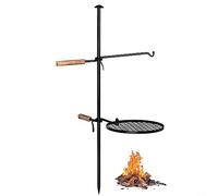 Barbecue portable de camping en plein air, robuste et pivotant pour feu de camp, grille de cuisson au-dessus du foyer, support de barbecue