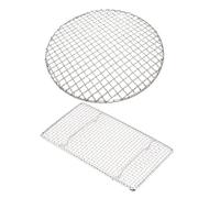 Barbecue Portable extérieur, Lot de 2 grilles Barbecue argentées for Camping en Plein air, Plusieurs Tailles
