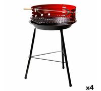 Barbecue portable fer à bois actif 37,5 x 70 x 38,5 cm (4 pièces) rouge