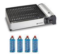 Barbecue portable grill à gaz de table 1.9 KW Kemper anti adhesif + 4 cartouches