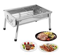 barbecue portable, Kit d'outils de barbecue portable en acier inoxydable, au charbon bois, for la cuisine plein air, le camping, randonnée, pique-nique, patio, les fumeurs