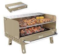 Barbecue portable Outsunny, barbecue au charbon de bois avec grilles réglables, pieds pliables et tablette latérale pour le camping, la randonnée, les pique-niques, les voyages, le jardin et la