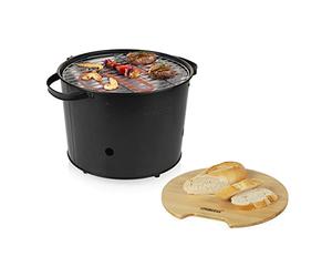 Barbecue Princess - À charbon de bois ou électrique - Portable & Polyvalent - Surface de cuisson Ø 32 cm - 1 400 W