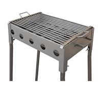 PEGANE Barbecue rectangulaire en Acier Inoxydable Coloris Gris - 33 x 33 x 60 cm