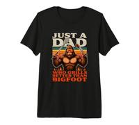 Barbecue rétro Just A Dad Who Grills Better Than Sasquatch T-Shirt Haut de Gamme