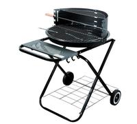 Barbecue rond à roulettes 54 cm charbon jardin Master Grill MG925