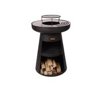 Barbecue rond avec plaque d'acier ronde et grille EFP55RB Noir