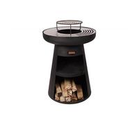 Barbecue rond avec plaque d'acier ronde et grille EFP55RB Noir