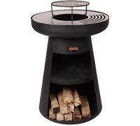 Barbecue rond avec plaque d'acier ronde et grille PURLINE EFP55RB Noir Noir G