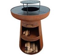 Barbecue rond avec plaque d'acier ronde et grille Purline