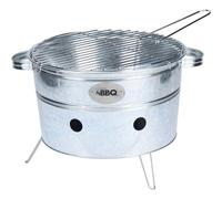 barbecue rond portable en acier noir 38 x 20 cm
