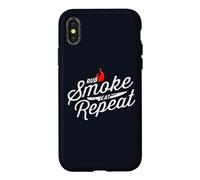 Barbecue Rub Smoke Eat Repeat Funny pour Hommes et Femmes Coque pour iPhone X/XS