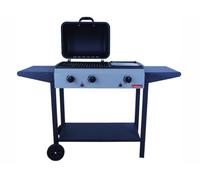 Barbecue Sandrigarden America 2 Brûleurs Inox Plaque 7,5 Kw Piezo Lava Roues