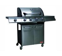 Barbecue Sandrigarden Brésil 4 Brûleurs Inox + Fourneau 16 KW Avec Roues