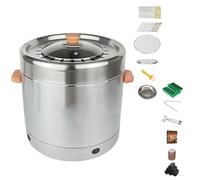 Barbecue Suspendu Sans Fumée Type De Table Avec Séparation Huile-Carbone Fumoir Inox Idéal pour Les Barbecues en Plein Air Chauffage Uniforme À 360° Fumoir A Froid