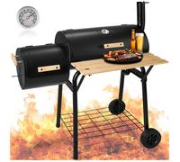 Barbecue - TECTAKE - Barbecue américain 3 en 1 pour grillades, fumage et cuisson - 115 x 67 x 115 cm
