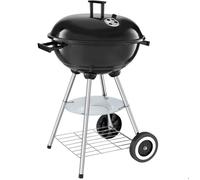 barbecue - TECTAKE - barbecue rond BARBECUISSE, robuste avec grille chromée, châssis acier, cendrier amovible, 51,5 x 44,5 x 75 cm -