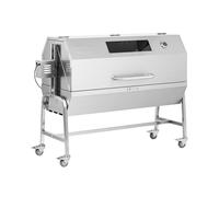 Barbecue tourne broche - avec moteur - 40 kg - longueur broche : 138 cm - Inox - protection contre le vent - Royal Catering RCSG-61PP