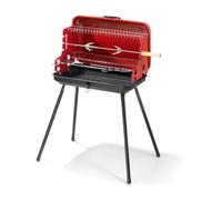 Barbecue valise - OMPAGRILL - 46x28 cm - charbon - gril acier chromé - pliable portatif