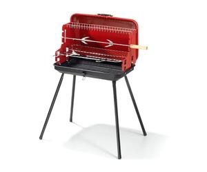 Barbecue valise - OMPAGRILL - 46x28 cm - charbon - gril acier chromé - pliable portatif