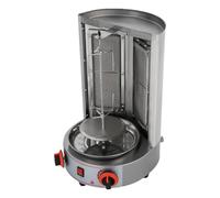 Barbecue vertical électrique | Barbecue à gaz professionnel | Puissance 4,3 kW | Tournebroche à 360° | Capacité 17,63 kg | Acier inoxydable 201 | Pour viande, légumes et plus | Avec bac récupérateur