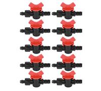 Barbed Ball Valve 5/8 Inch | 10PCS Leak - Proof Drip Irrigation Switch Valve | Adjustable Flow Control for Garden/Greenhouse/Lawn | Sturdy Plastic Construction