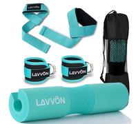Barbell Squat Pad - Mousse Barre Musculation avec Attache, Hip Thrust Pad-Support de Nuque & Epaules Protection pour Lunges sur la Nuque, Haltérophilie, Manchon de Barre d'haltères(Sangle,Cheville)