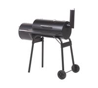 Barbecue au Charbon de Bois avec Couvercle à Roulettes et Thermomètre Noir Katla