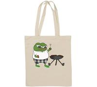 Barbeque Pepe The Frog BBQ Art Sac fourre-tout en coton naturel Blanc