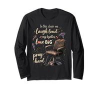Barber Chair Life Funny Hairstylist Barber Shop Humor Manche Longue