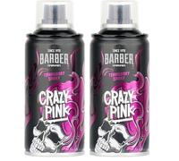 BARBER MARMARA hairdresser color hairspray Crazy Pink - 150ml - spray de coloration pour habillage & maquillage pour carnaval, carnaval, Halloween & soirée à thème - coloration lavable (Lot de 2)