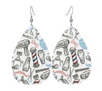 Barber Shop Boucles d'oreilles percées en forme de larme monochrome pour femme, boucles d'oreilles pendantes géométriques, bijoux tendance pour les soirées