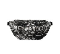 Barber Shop Grand sac banane de sport en plein air imprimé monochrome pour femme et homme