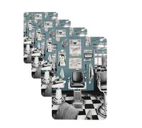 Barber Shop Lot de 4 cartes parfumées à suspendre pour chambre à coucher, armoire, voiture, tablettes d'aromathérapie pour homme et femme