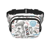 Barber Shop Sac banane de style monochrome pour femme et homme, sac banane tendance pour voyage, randonnée, Noir , Taille unique